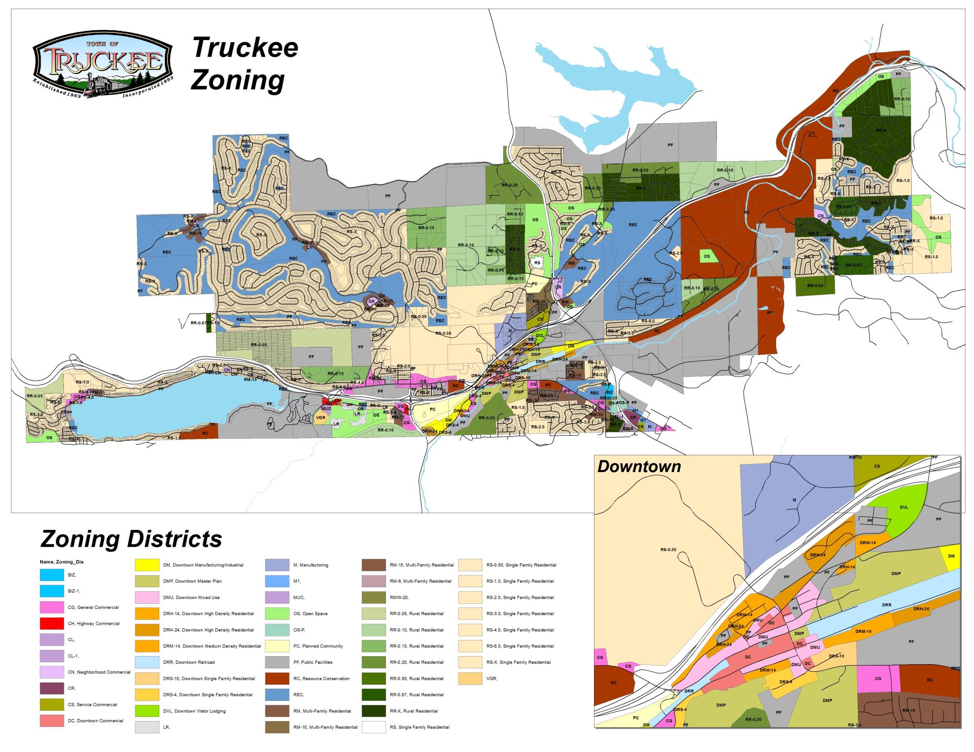 Town of Truckee Zoning Map