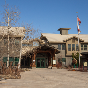 A photo of the Truckee Town Hall building. 